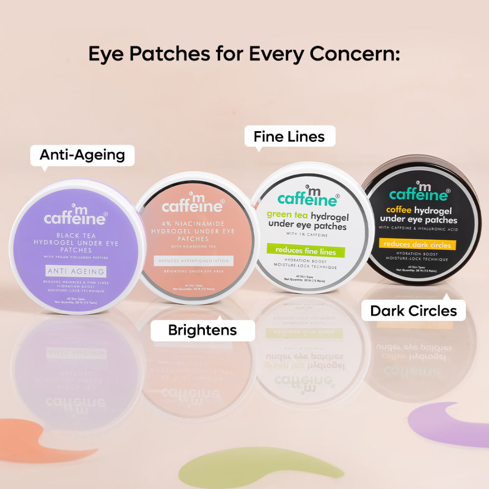 MCaffeine 4% Niacinamide Brightening Hydrogel Under Eye Patches with Kombucha