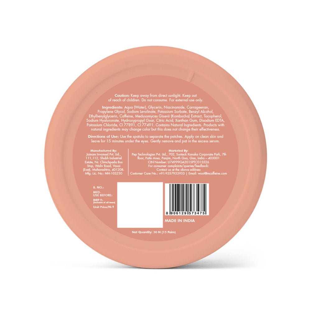 MCaffeine 4% Niacinamide Brightening Hydrogel Under Eye Patches with Kombucha