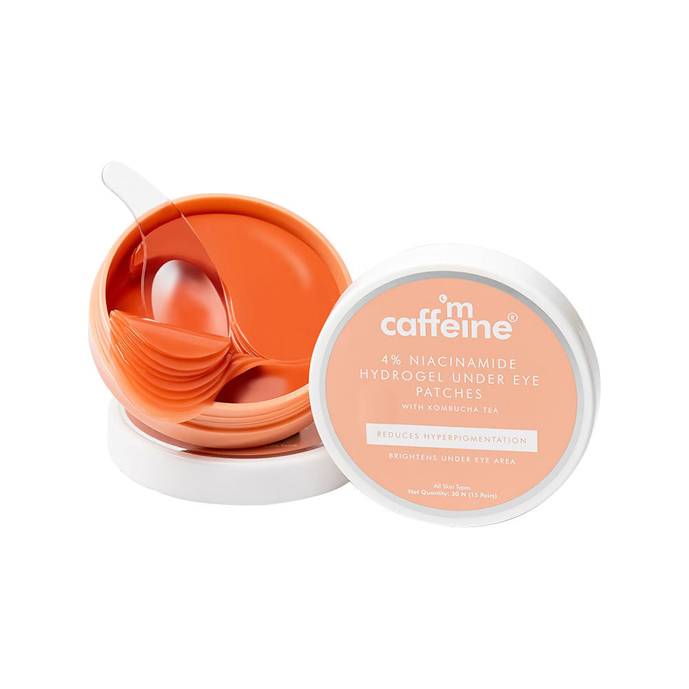MCaffeine 4% Niacinamide Brightening Hydrogel Under Eye Patches with Kombucha