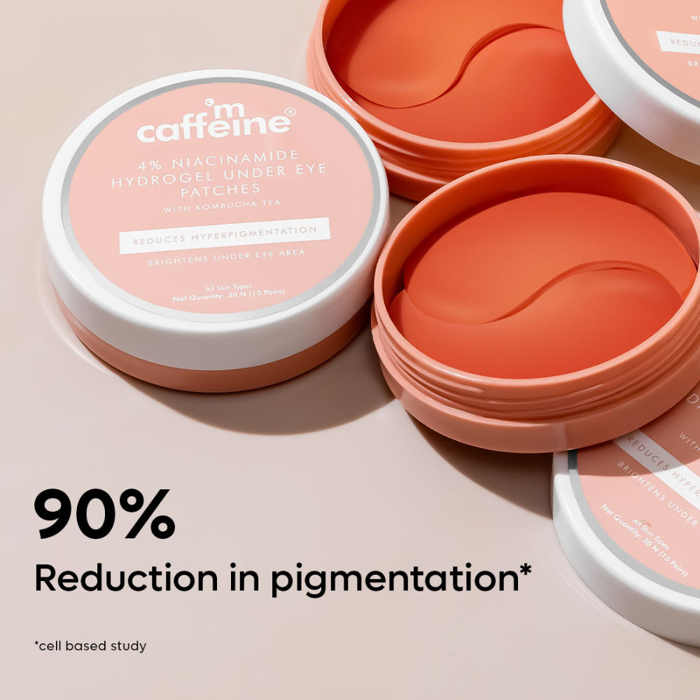 MCaffeine 4% Niacinamide Brightening Hydrogel Under Eye Patches with Kombucha