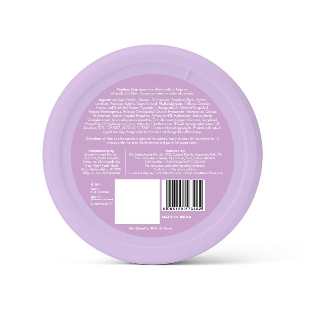 MCaffeine Anti Ageing Black Tea Hydrogel Under Eye Patches with Vegan Collagen Peptide