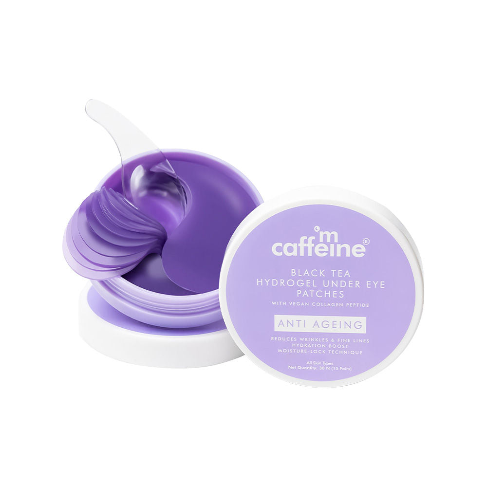 MCaffeine Anti Ageing Black Tea Hydrogel Under Eye Patches with Vegan Collagen Peptide
