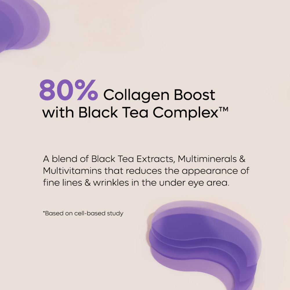 MCaffeine Anti Ageing Black Tea Hydrogel Under Eye Patches with Vegan Collagen Peptide