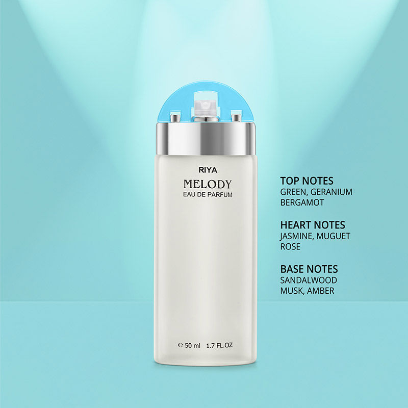 RIYA Melody Sea Green Perfume for Women Jasmine Geranium Rose Fragrance