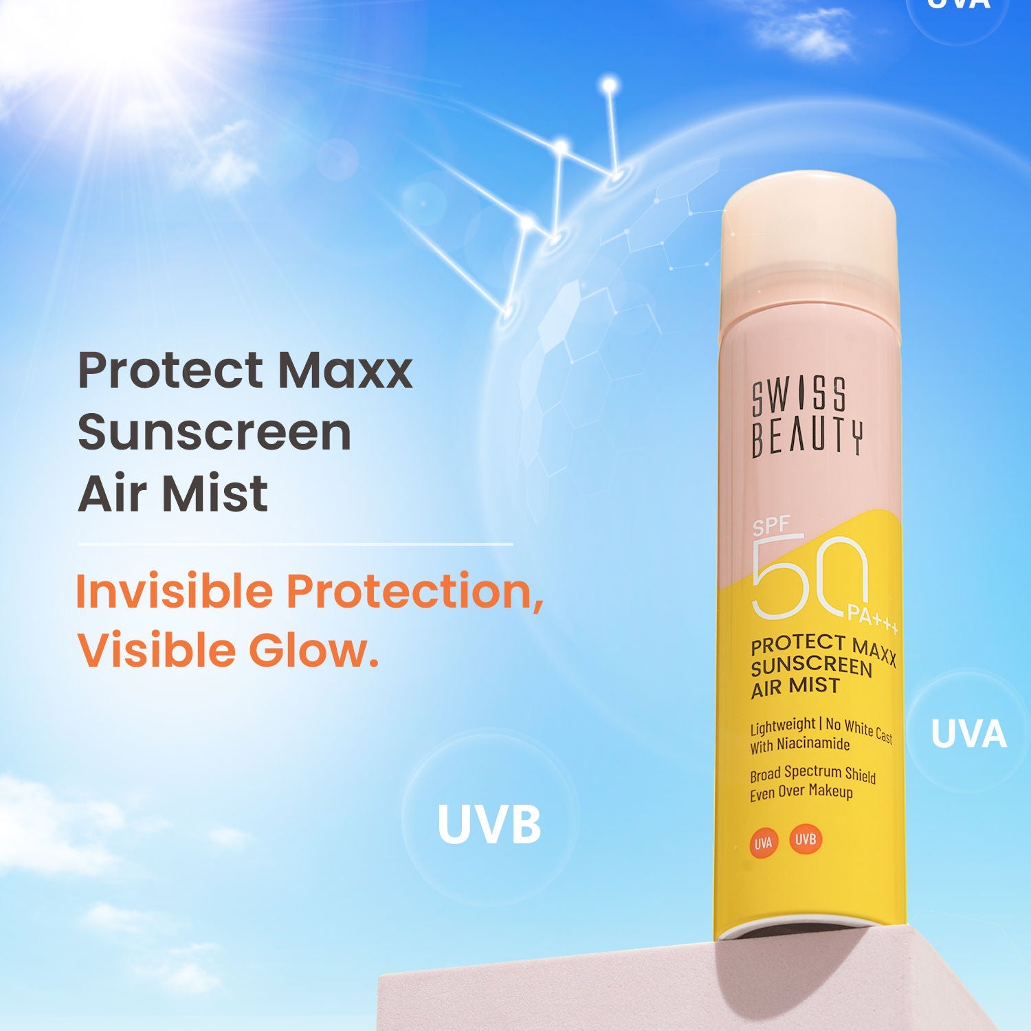 Swiss Beauty Protect Maxx Sunscreen Air Mist With SPF 50 Pa+++