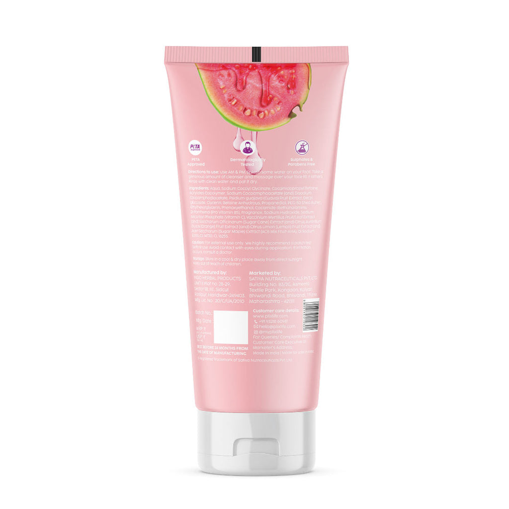 Plix Guava Glow Juicy Cleanser with Vitamin C Helps Hydrates & Brightens Skin for All Skin Types