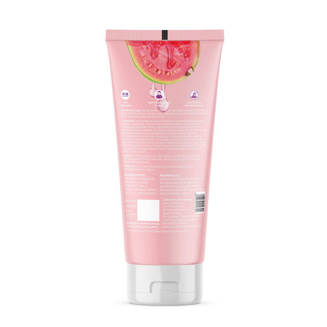 Plix Guava Glow Juicy Cleanser with Vitamin C Helps Hydrates & Brightens Skin for All Skin Types