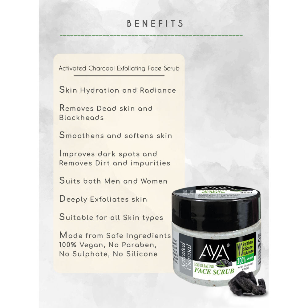 AYA Activated Charcoal Exfoliating Face Scrub