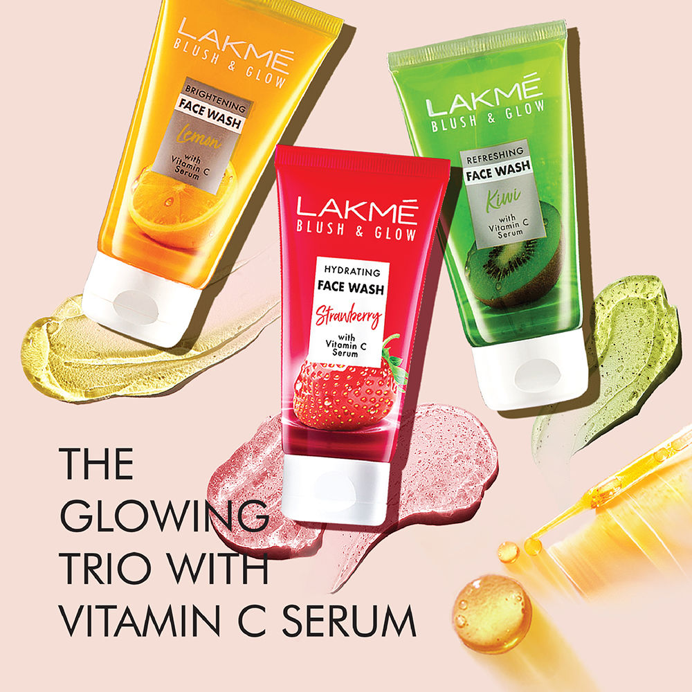 Lakme Blush & Glow Strawberry Gel Face Wash 100% Real Strawberry Extract