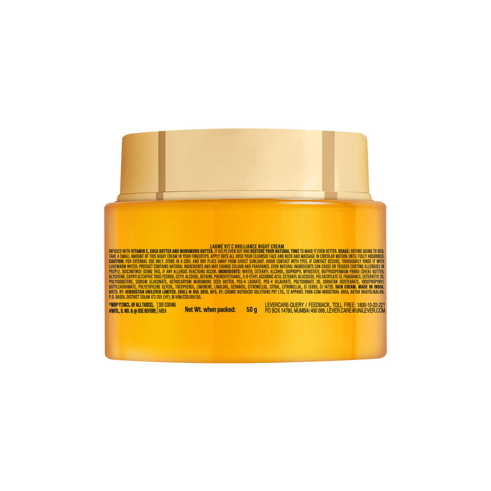 Lakme Vitamin C Brilliance Night Cream With Vitamin C, Healthy, Glowing Skin