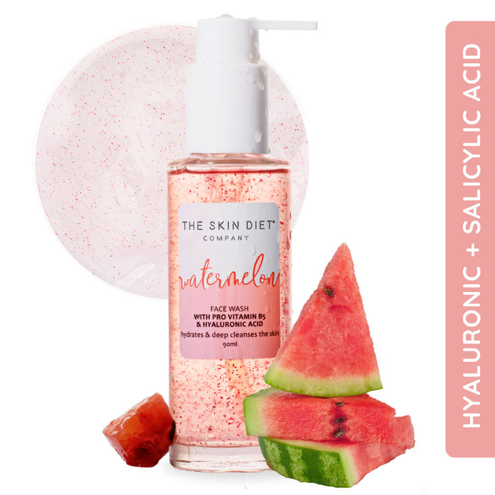 THE SKIN DIET COMPANY Watermelon Hyaluronic + Salicylic Acid Face Wash for Dull, Dry & Oily Skin