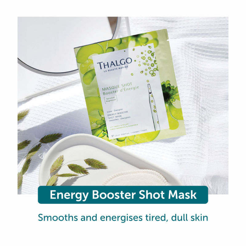 Thalgo Energy Booster Shot Mask - Vitamin C Sheet Mask For Instant Glowing, Smooth & Radiant Skin