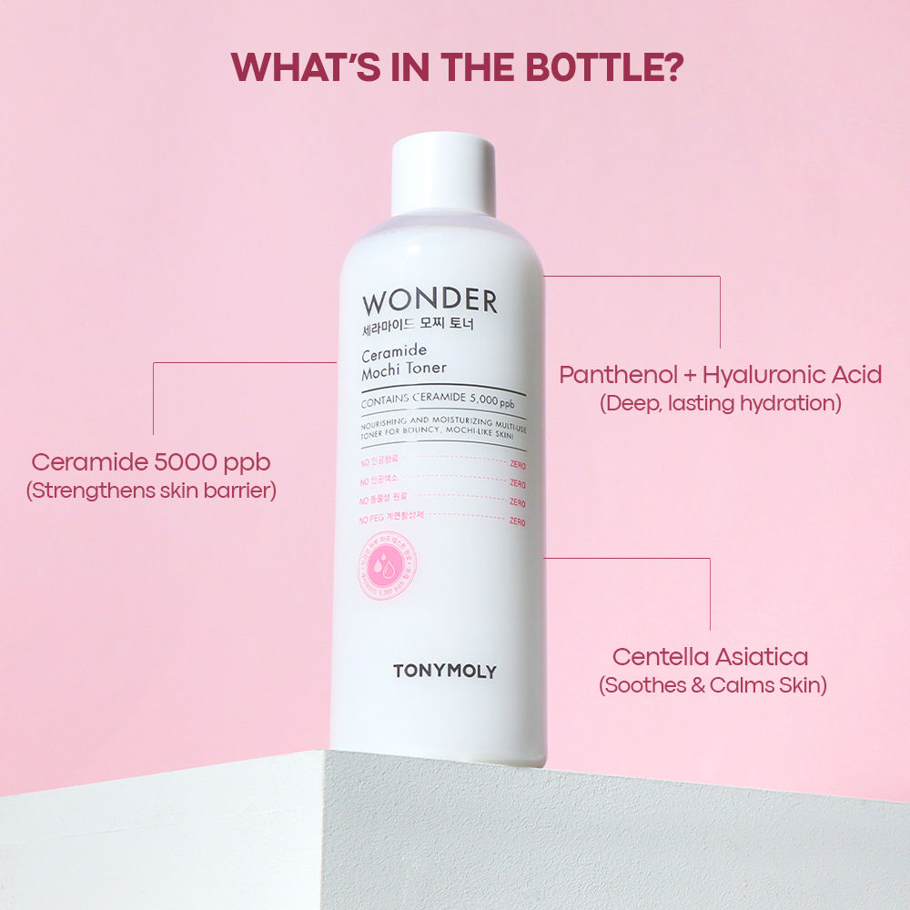 TONYMOLY Korean Wonder Ceramide Mochi Toner-Hydrates, Softens, Nourishes Dry & Combination Skin
