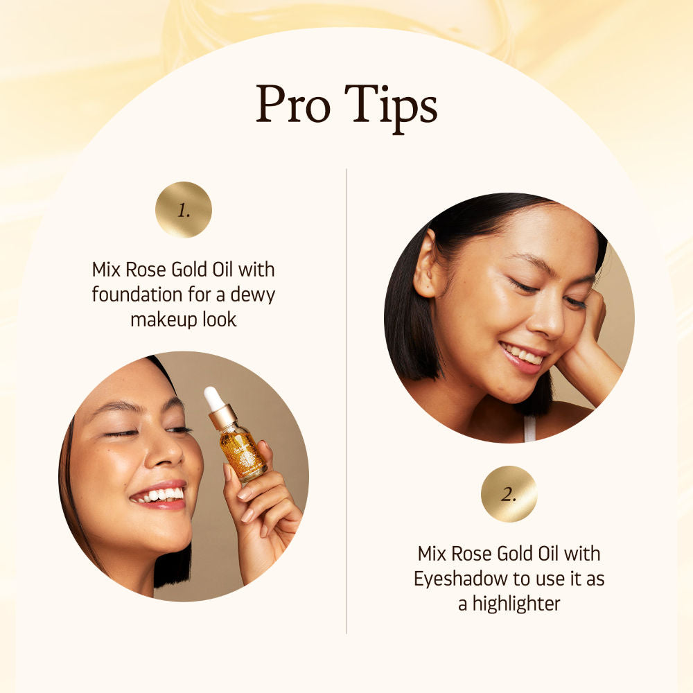 Indulgeo Essentials 24k Rose Gold Face Primer Oil Lightweight Hydration & Radiant Finish