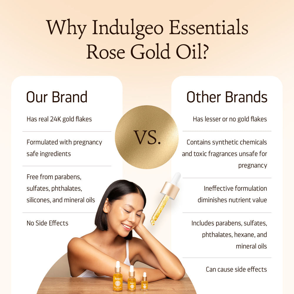 Indulgeo Essentials 24k Rose Gold Face Primer Oil Lightweight Hydration & Radiant Finish