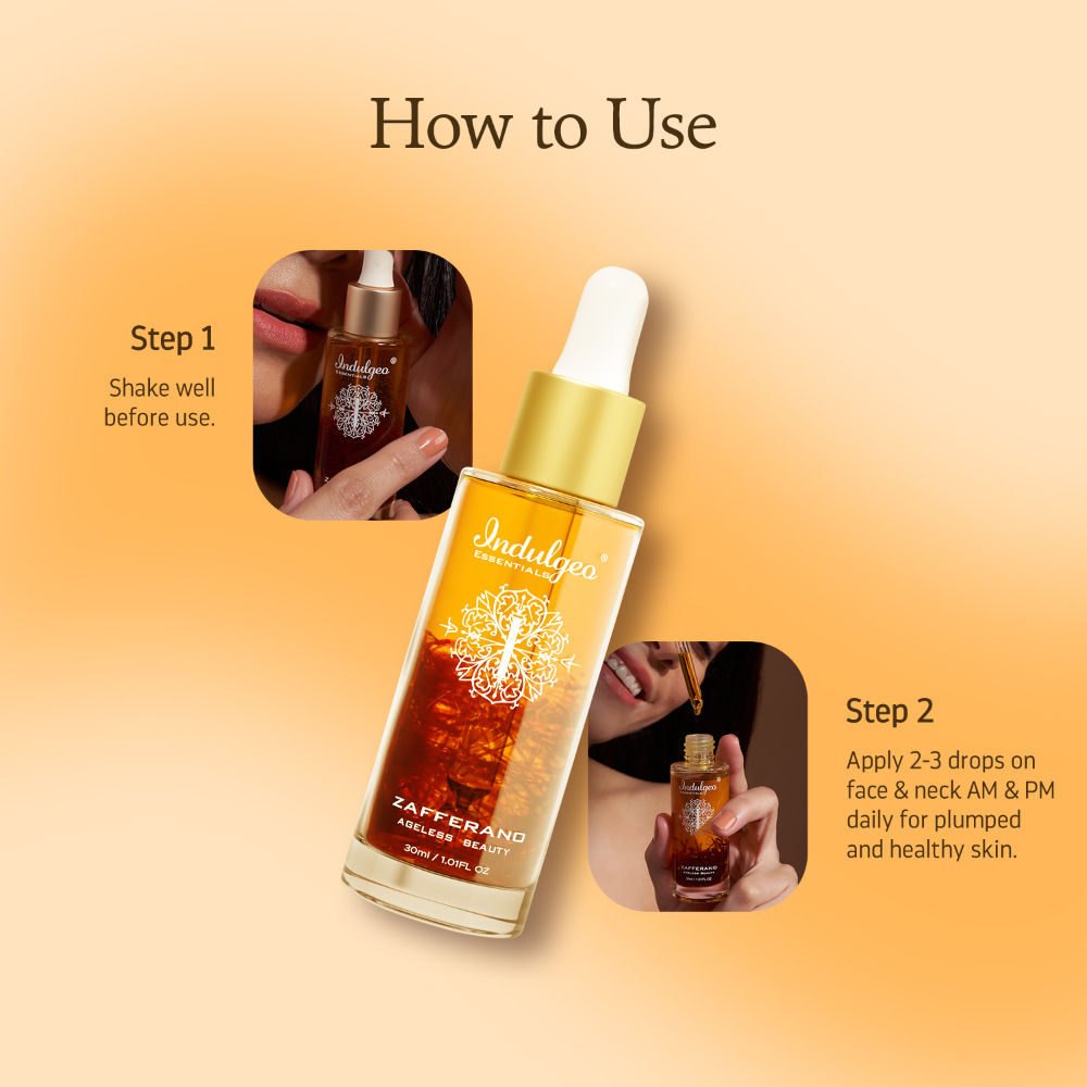 Indulgeo Essentials Ageless Beauty Zafferano Oil With Saffron, Lupin Seed Extract, Coenzyme Q10