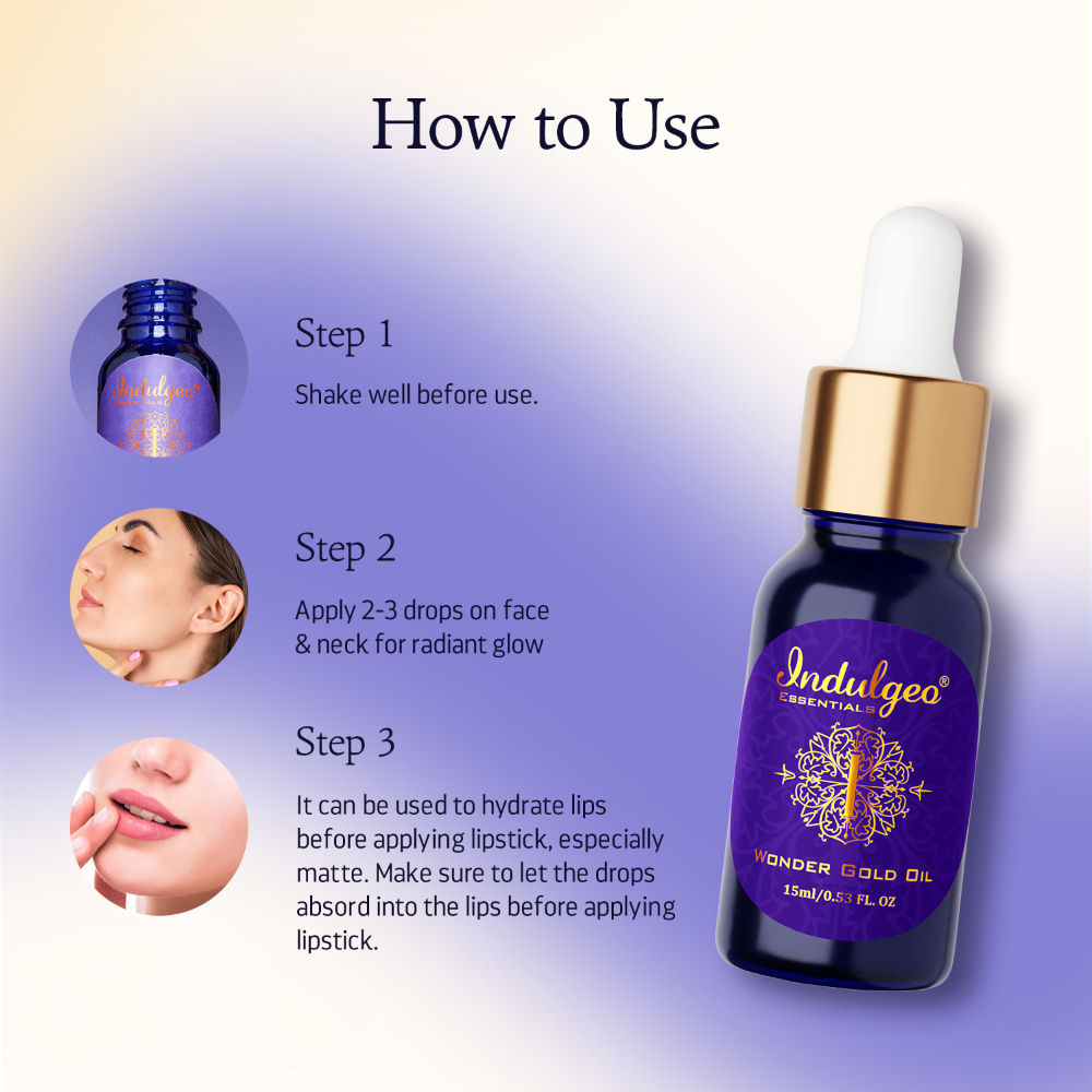 Indulgeo Essentials Wonder Gold Oil 24K Gold Infused Makeup Face Primer (For Dry Sensitive Skin)
