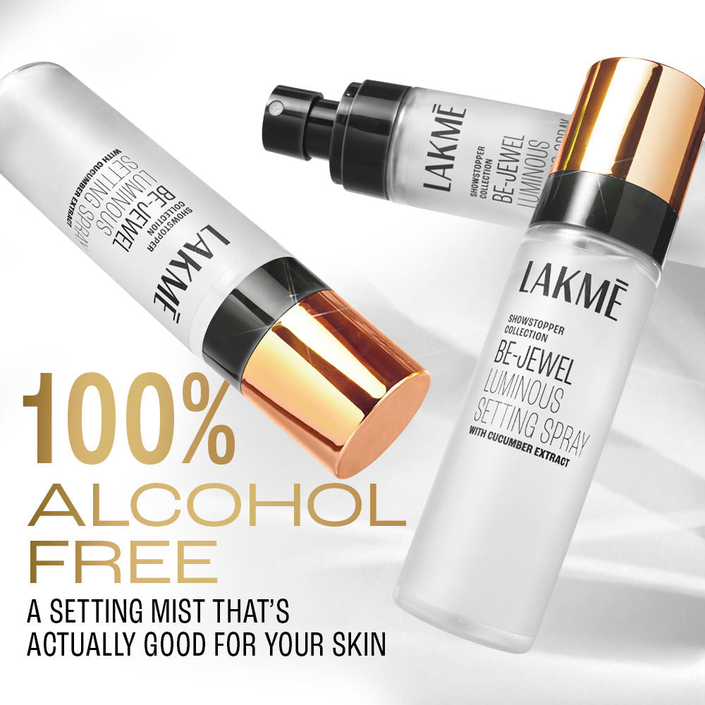 Lakme Be-Jewel Luminous Setting Spray - Weightless Mist, Up to 16 Hr Lock in, Alcohol Free