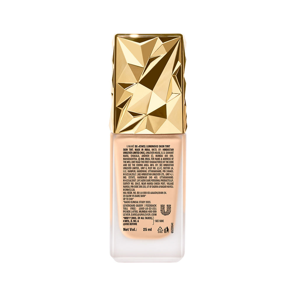 Lakme Be-Jewel Luminous Skin Tint - 24HR Long Lasting, Up To 2X Luminous Glow
