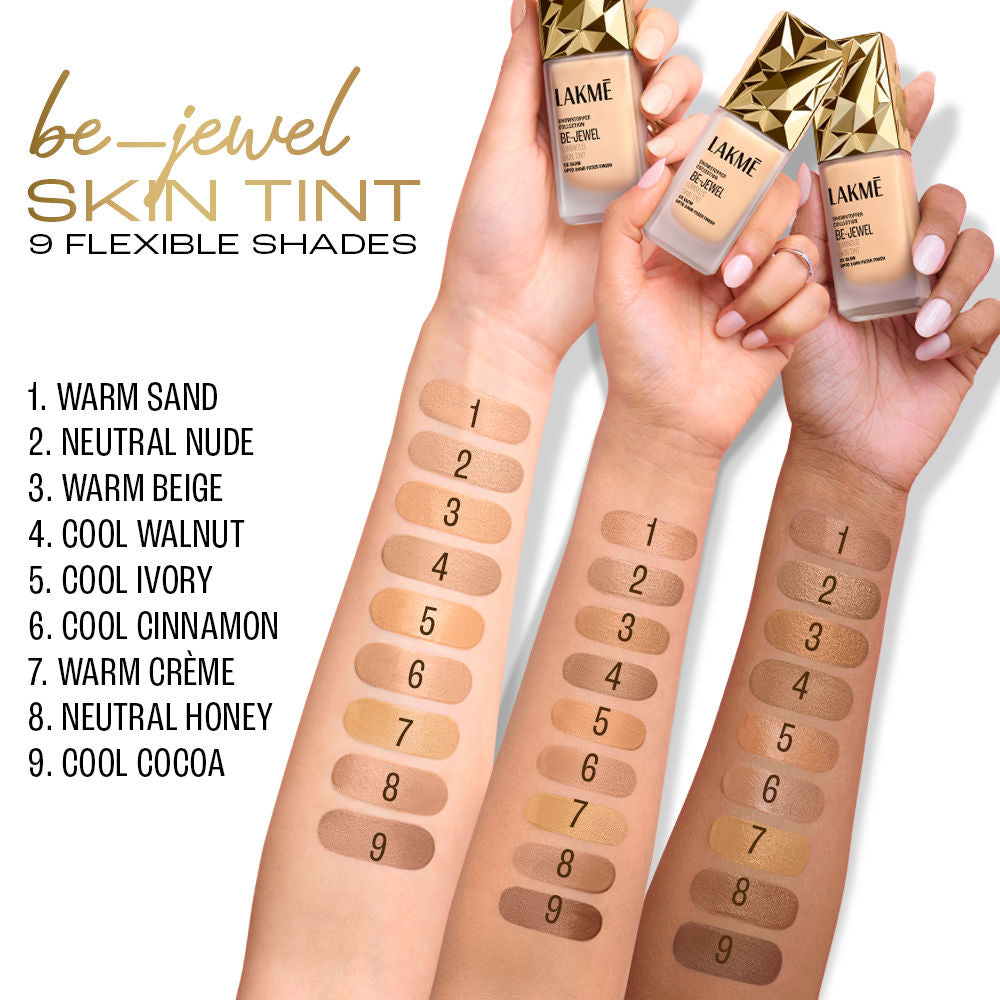 Lakme Be-Jewel Luminous Skin Tint - 24HR Long Lasting, Up To 2X Luminous Glow