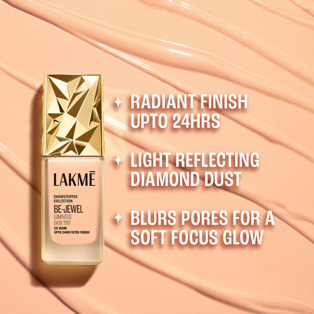 Lakme Be-Jewel Luminous Skin Tint - 24HR Long Lasting, Up To 2X Luminous Glow