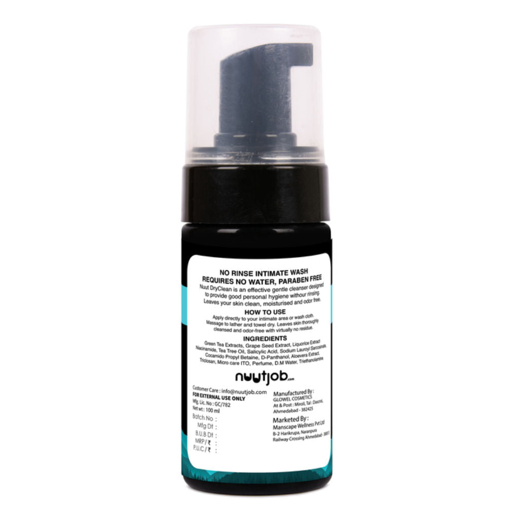 Nuutjob Nuutclean Dry Wash No Water Needed Anti-Itch, pH Balanced For Men