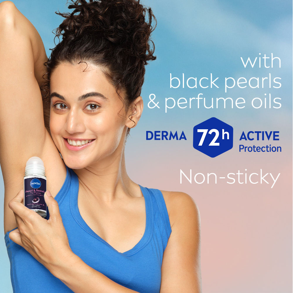 NIVEA Pearl & Beauty Fine Fragrance Deo Roll For Women, 72H Odor Protection, 0% Alcohol