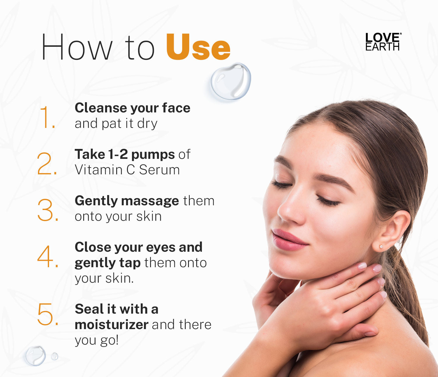 Love Earth Vitamin C Serum for Skin Hydration with Pure Vitamin C & Witch Hazel
