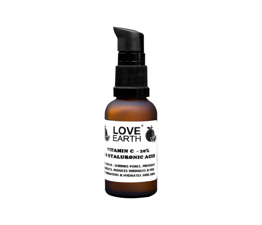 Love Earth Vitamin C Serum for Skin Hydration with Pure Vitamin C & Witch Hazel