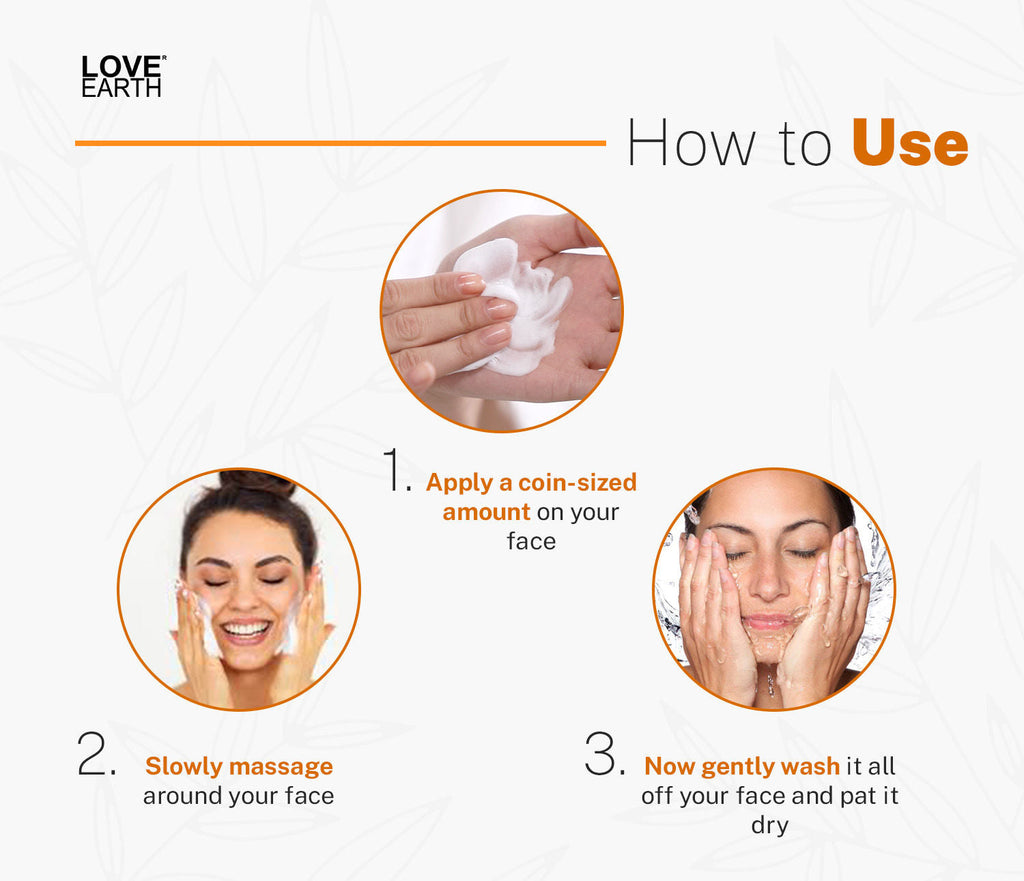 Love Earth Vitamin C Face Wash with Vitamin C Ashwgandha for Skin Hydration & Skin Radiance