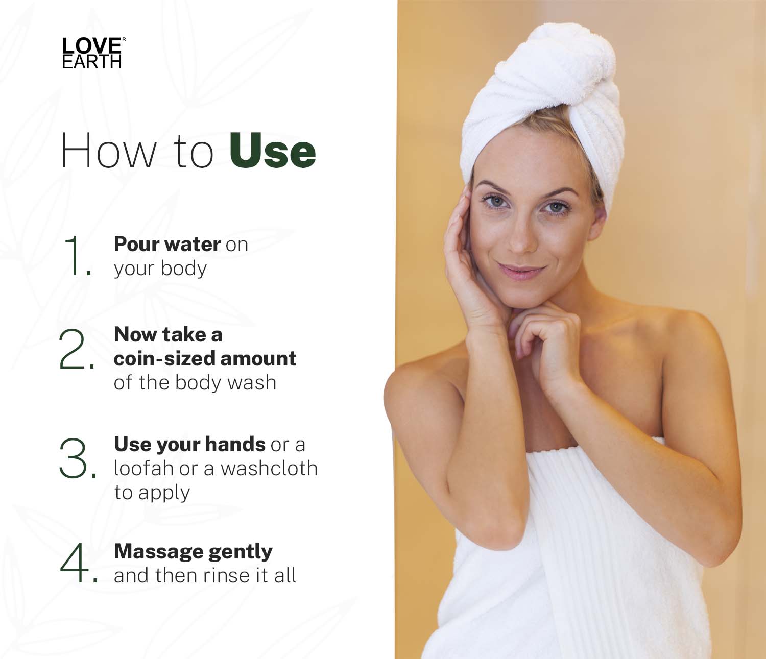 Love Earth Body Wash Jasmine Green Tea and Charcoal with Aloe Vera & Tea Tree for Acne & Pimples