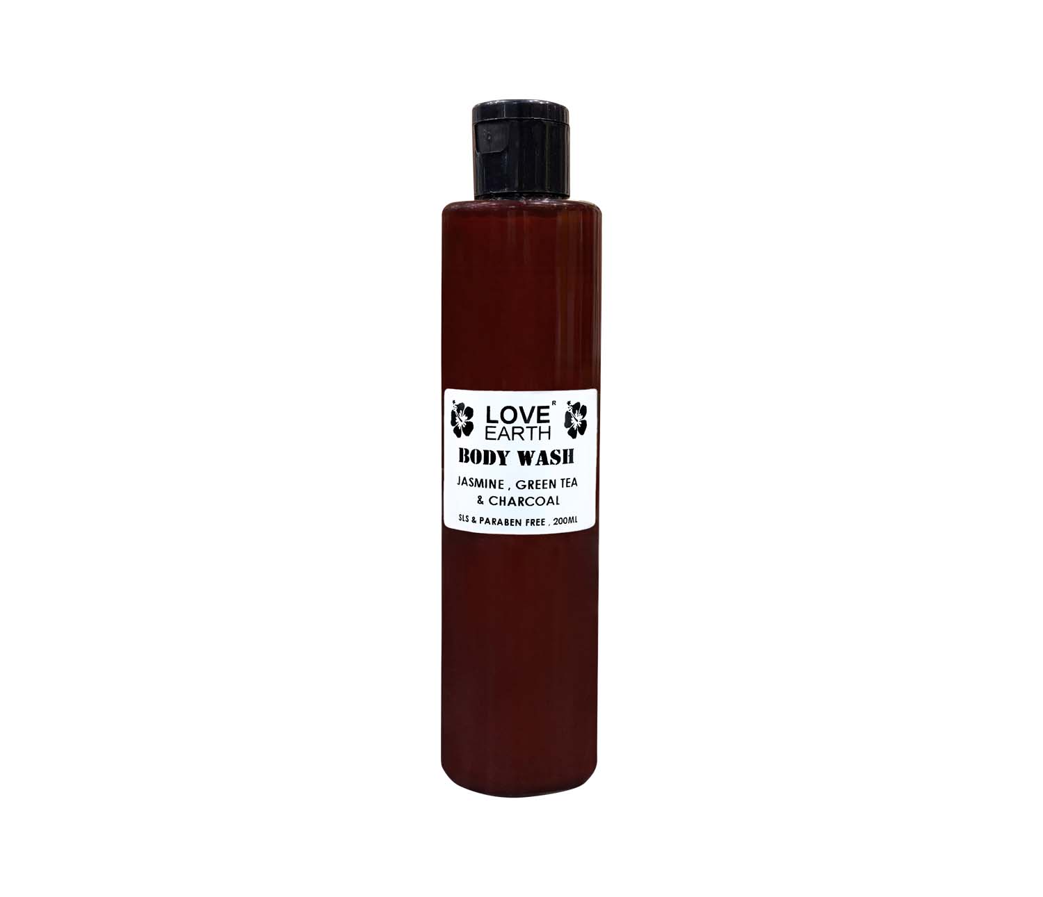 Love Earth Body Wash Jasmine Green Tea and Charcoal with Aloe Vera & Tea Tree for Acne & Pimples