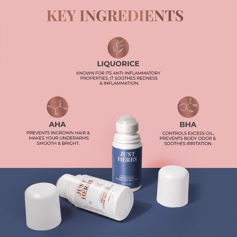 Just Herbs Musk Divine Brightening Under Arm Roll-On Deodorant For Men