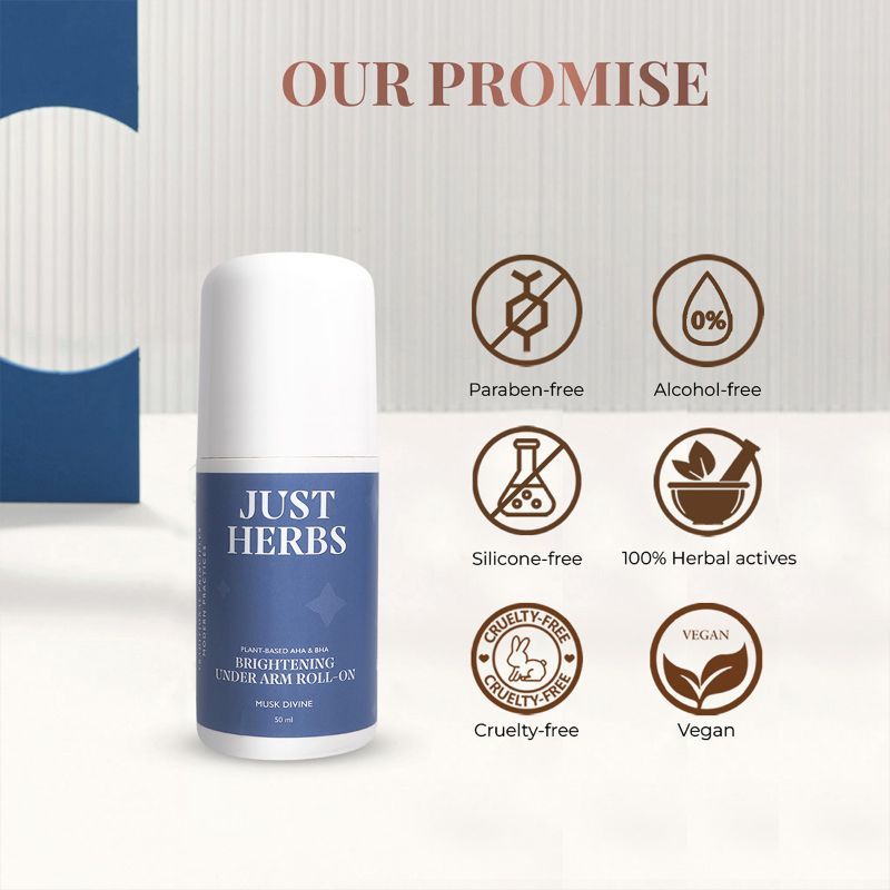 Just Herbs Musk Divine Brightening Under Arm Roll-On Deodorant For Men