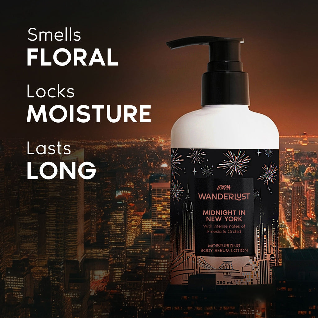 Wanderlust Midnight in New York Moisturising Brightening Body Lotion Niacinamide Vit E Orchid
