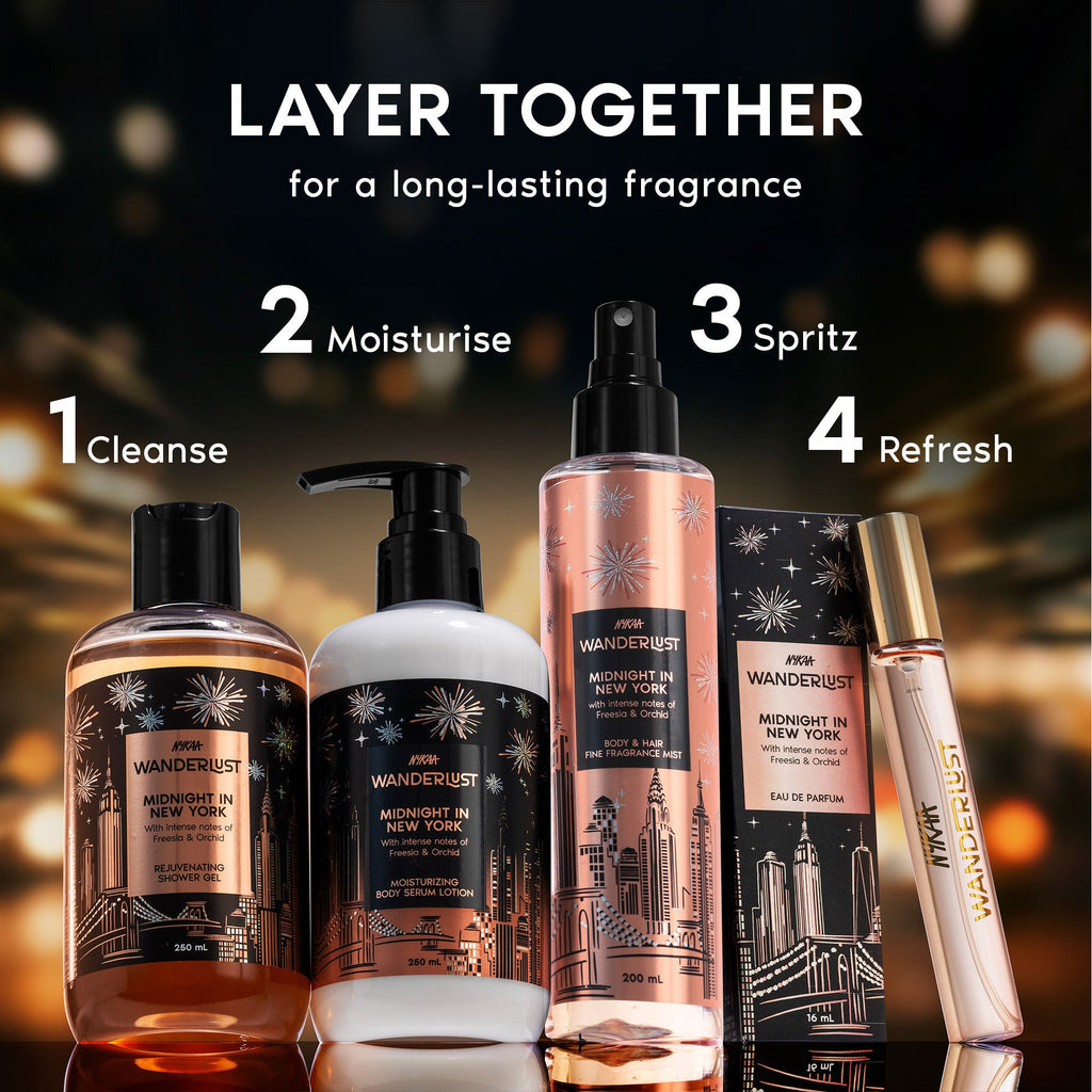 Wanderlust Midnight in New York Moisturising Brightening Body Lotion Niacinamide Vit E Orchid