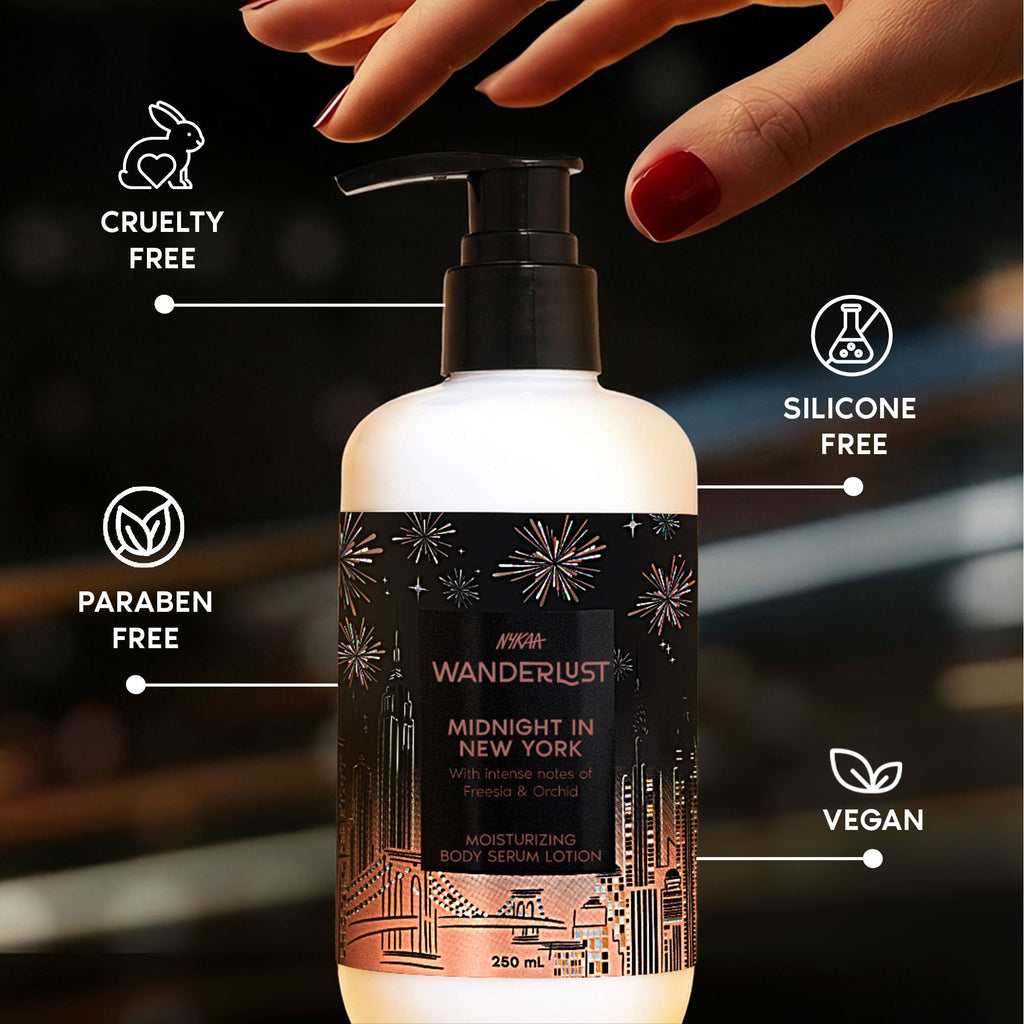 Wanderlust Midnight in New York Moisturising Brightening Body Lotion Niacinamide Vit E Orchid