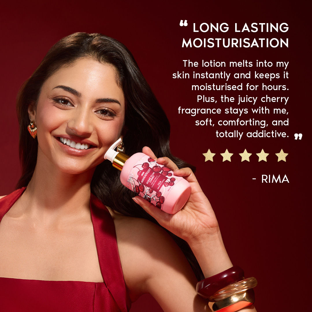 Wanderlust Sugar Plum Cherry Perfume Body Lotion - Upto 24 Hrs Moisturisation