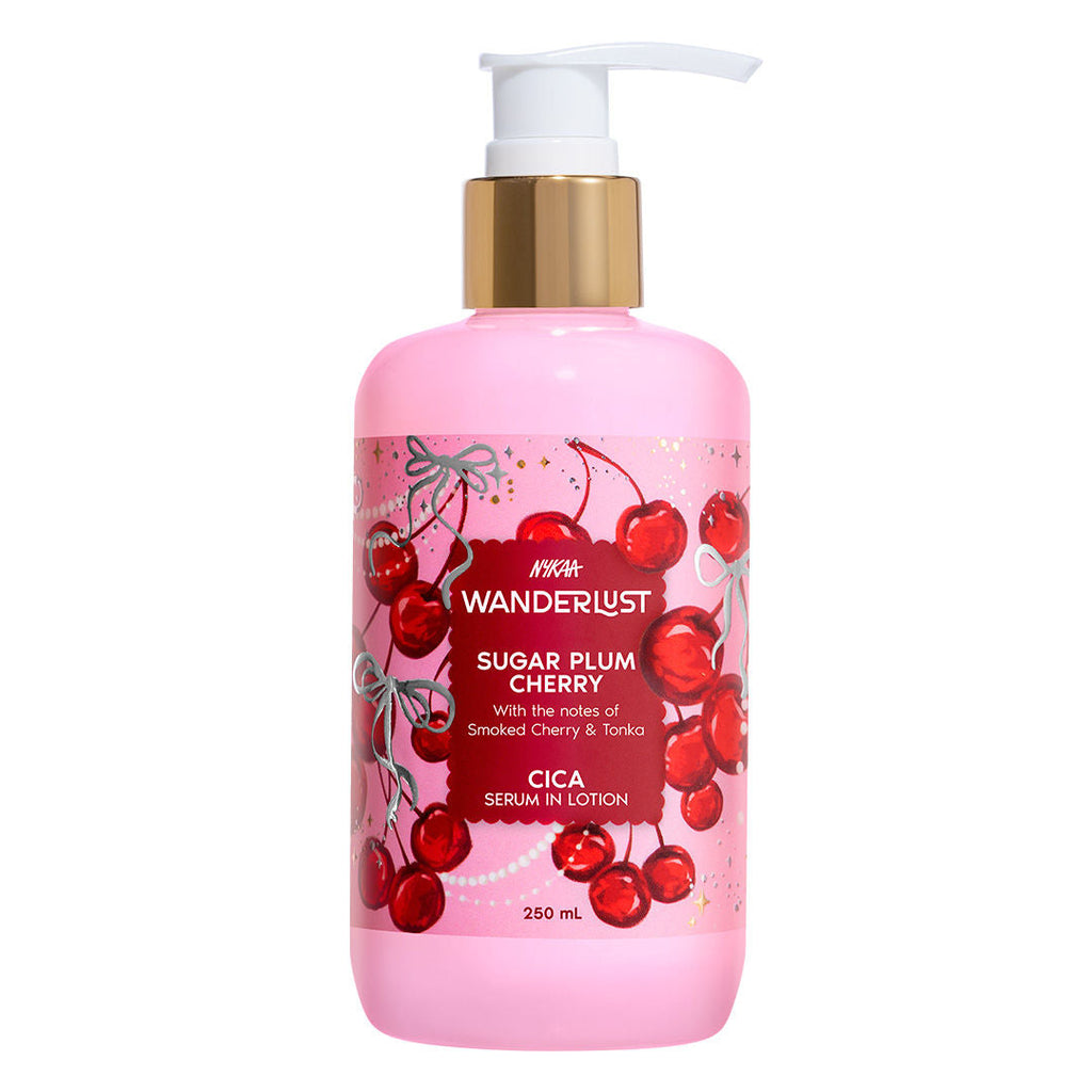 Wanderlust Sugar Plum Cherry Perfume Body Lotion - Upto 24 Hrs Moisturisation