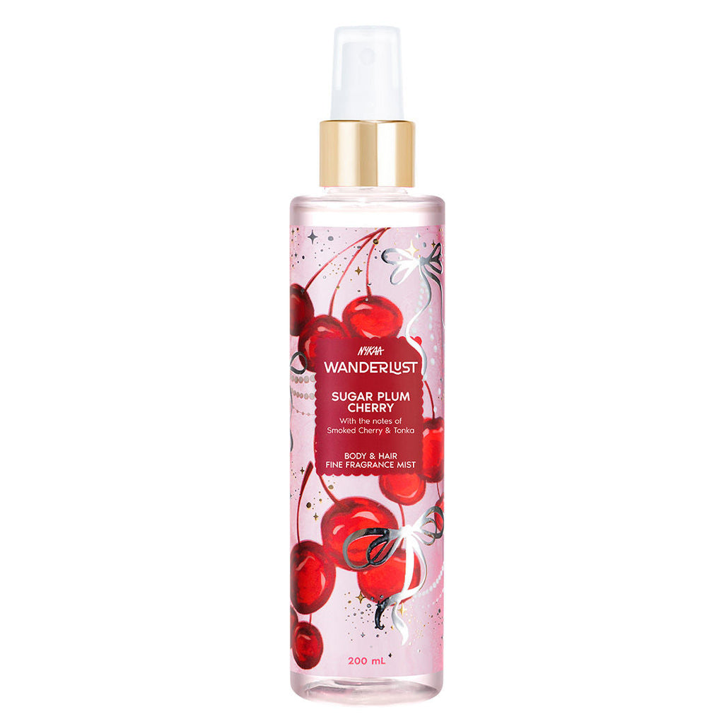 Wanderlust Sugar Plum Cherry Body & Hair Perfume Mist Long Lasting Fragrance (Raspberry, Rose)