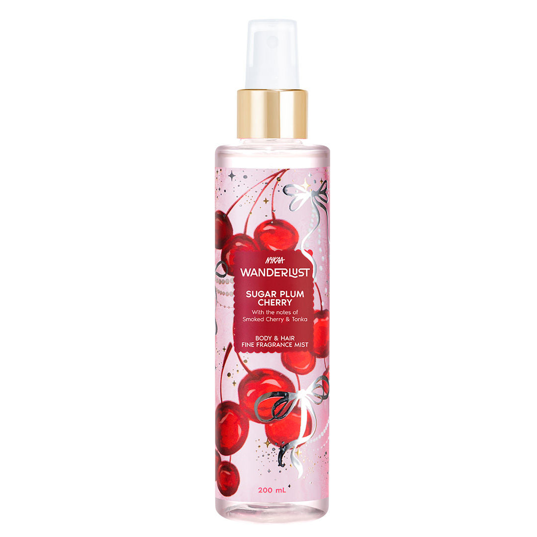 Wanderlust Sugar Plum Cherry Body & Hair Perfume Mist Long Lasting Fragrance (Raspberry, Rose)