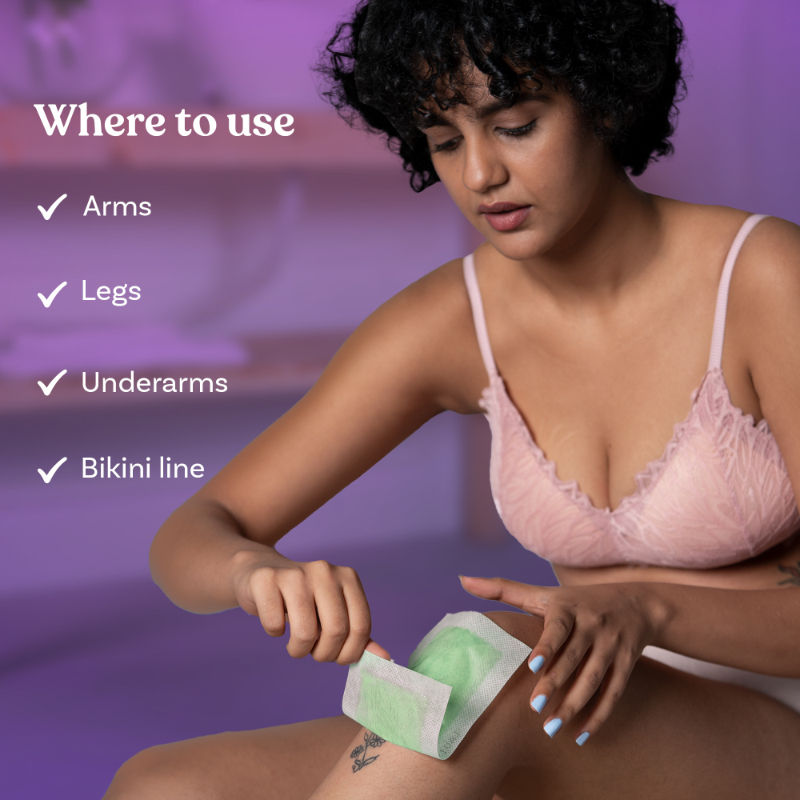 Bombae Women Full Body Wax Strips For Sensitive Skin- (8+2 Strips) - Hair Removal With Aloe Vera Gel