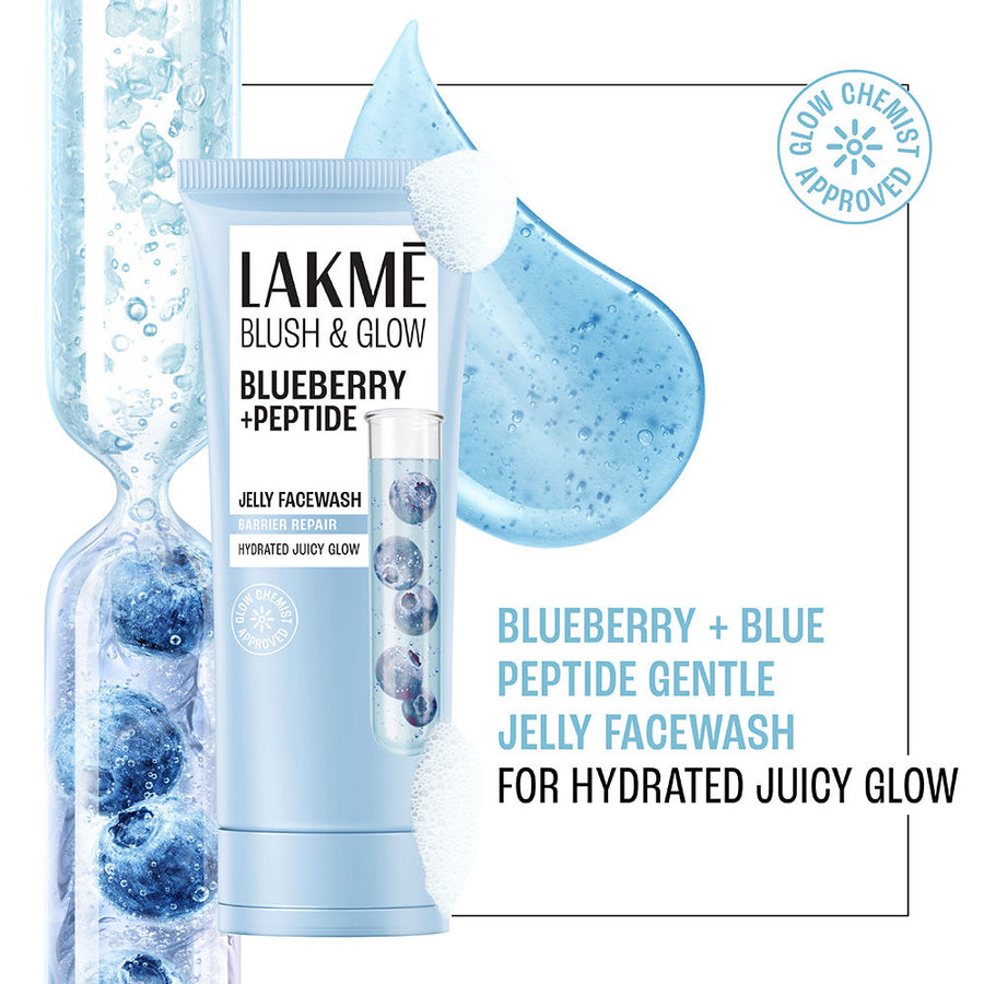 Lakme Blush & Glow Blueberry + Peptide Jelly Face Wash