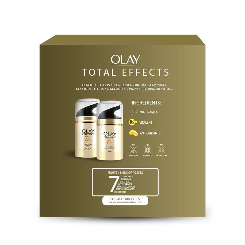 Olay Total Effects Slay All Day With Day & Night Cream, Fights 7 Signs of Ageing With Niacinamide