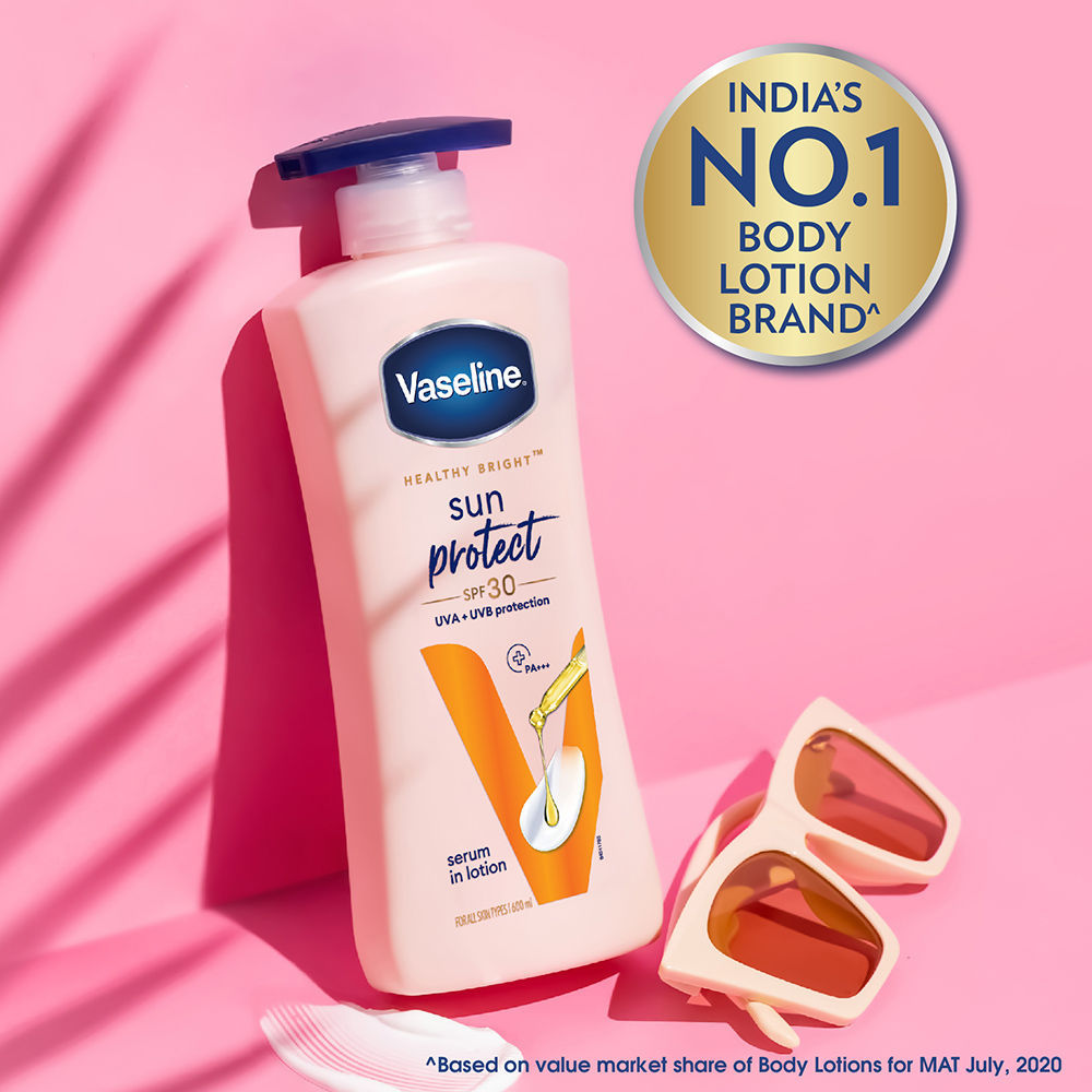 Vaseline Sun Protect SPF 30 Body Lotion, Reduces Tan Lines in 7 Days, UVA + UVB PA+++