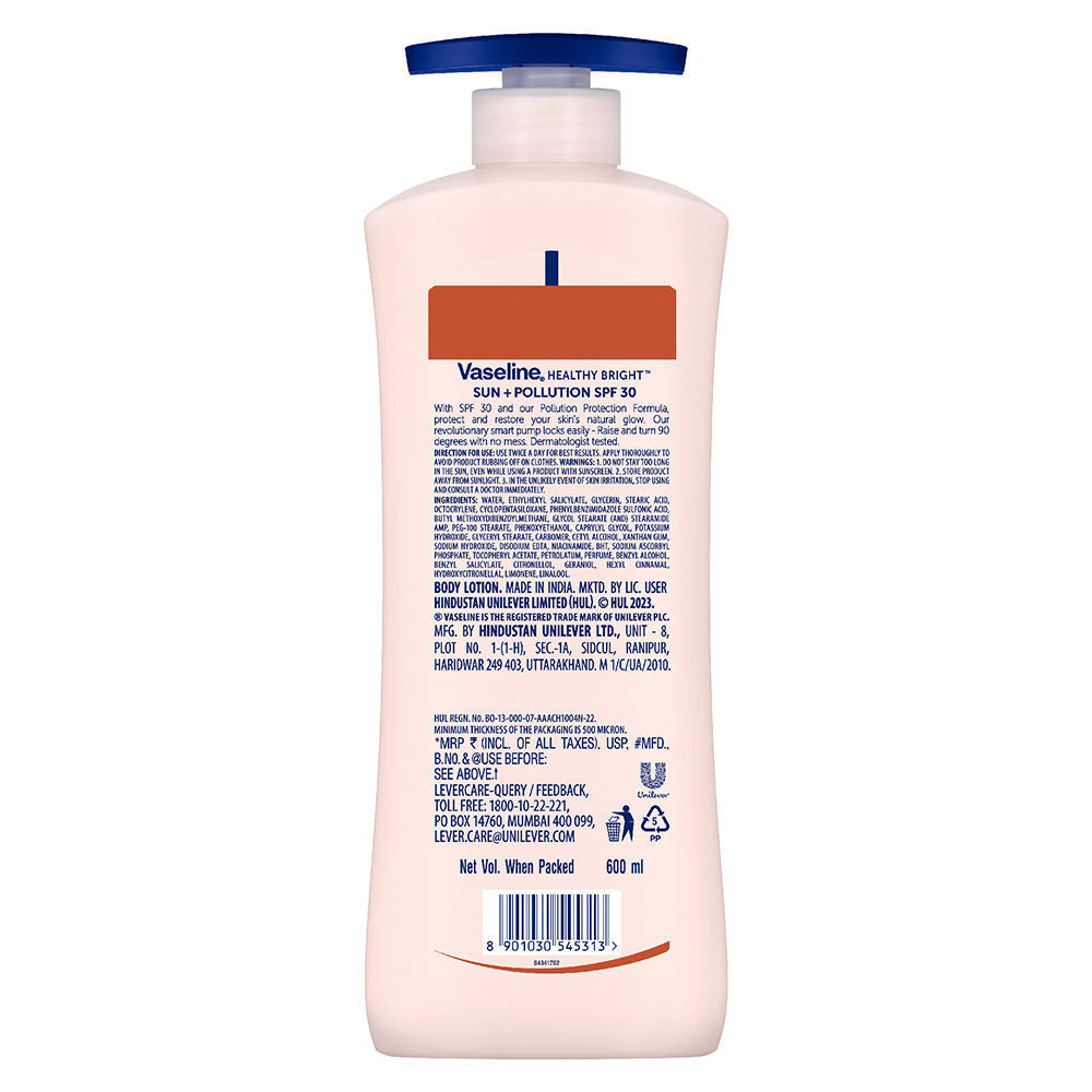 Vaseline Sun Protect SPF 30 Body Lotion, Reduces Tan Lines in 7 Days, UVA + UVB PA+++