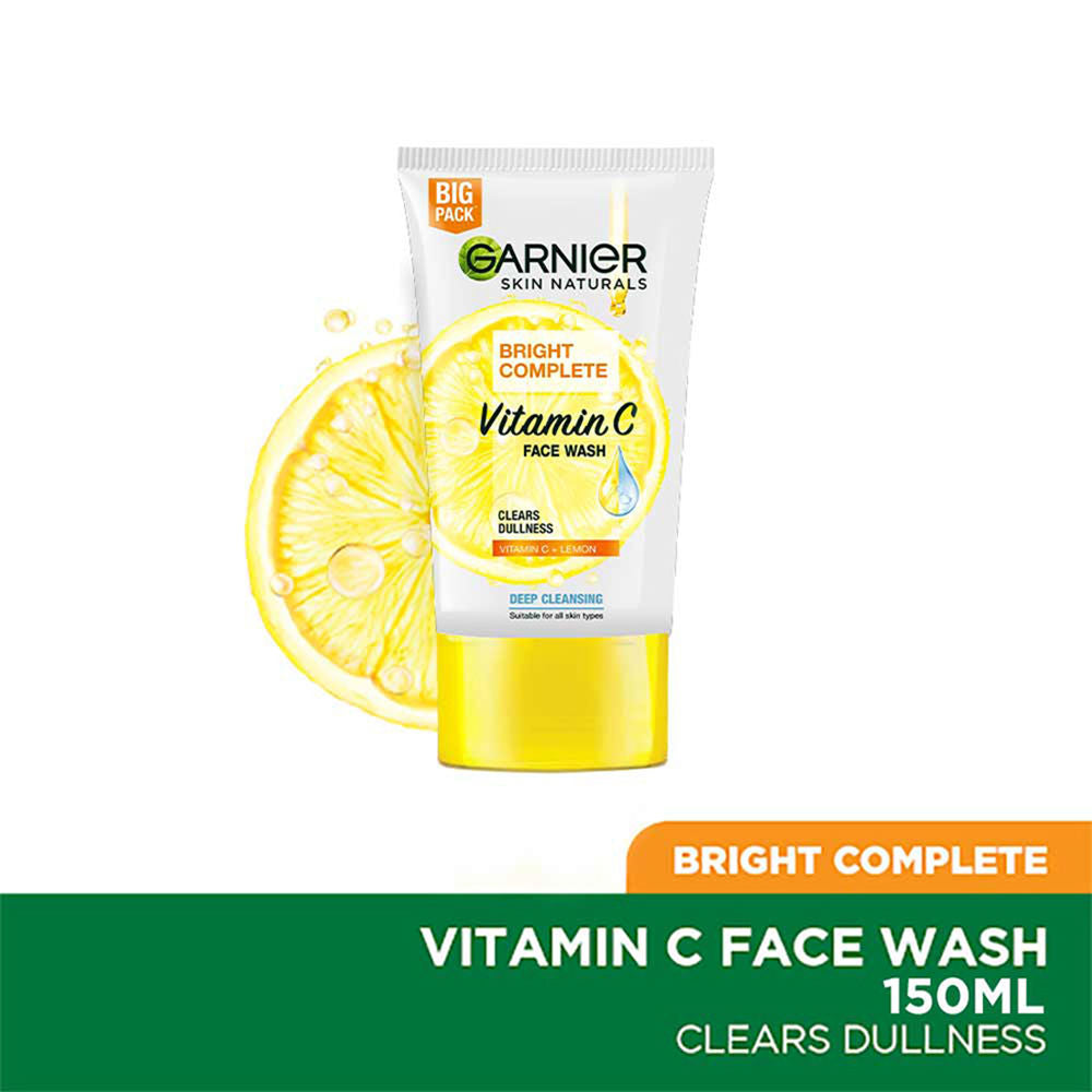 Garnier Vitamin C Gel Face Wash for Brighter Skin Gently Cleanses Skin & Removes impurities