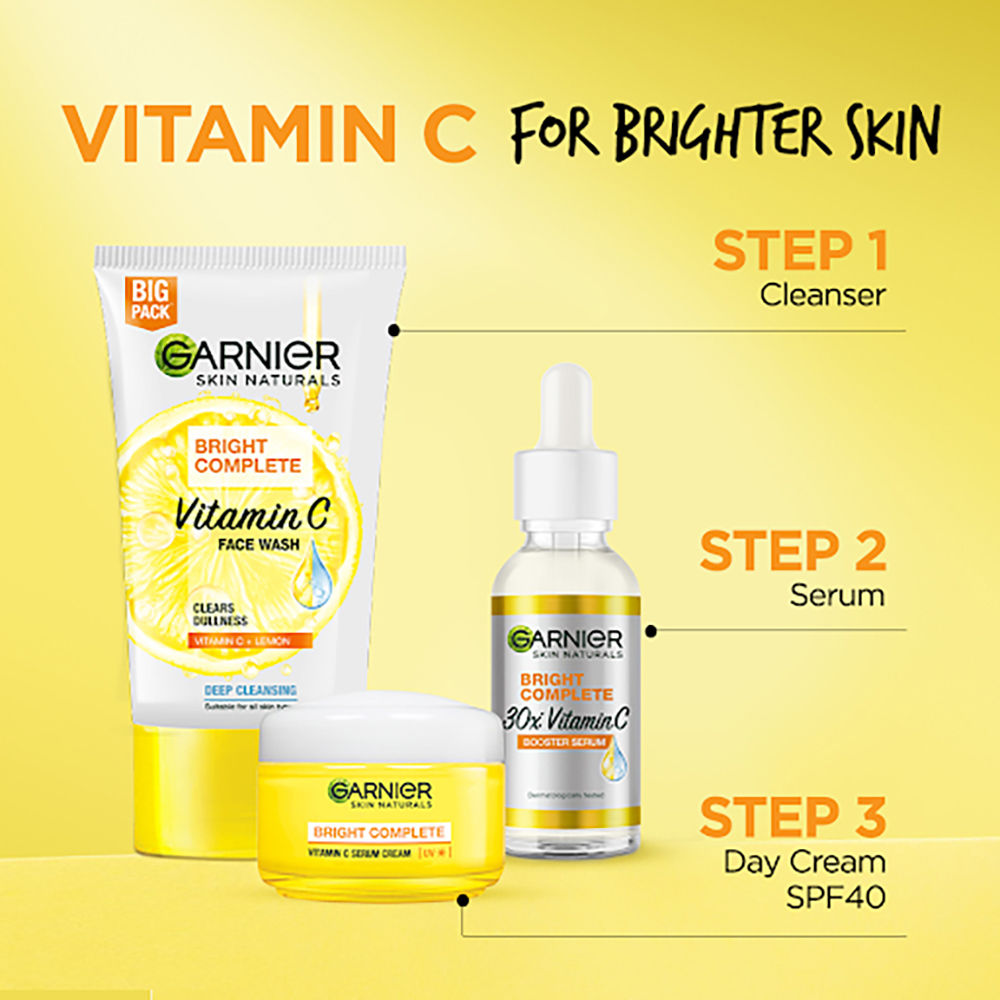 Garnier Vitamin C Gel Face Wash for Brighter Skin Gently Cleanses Skin & Removes impurities