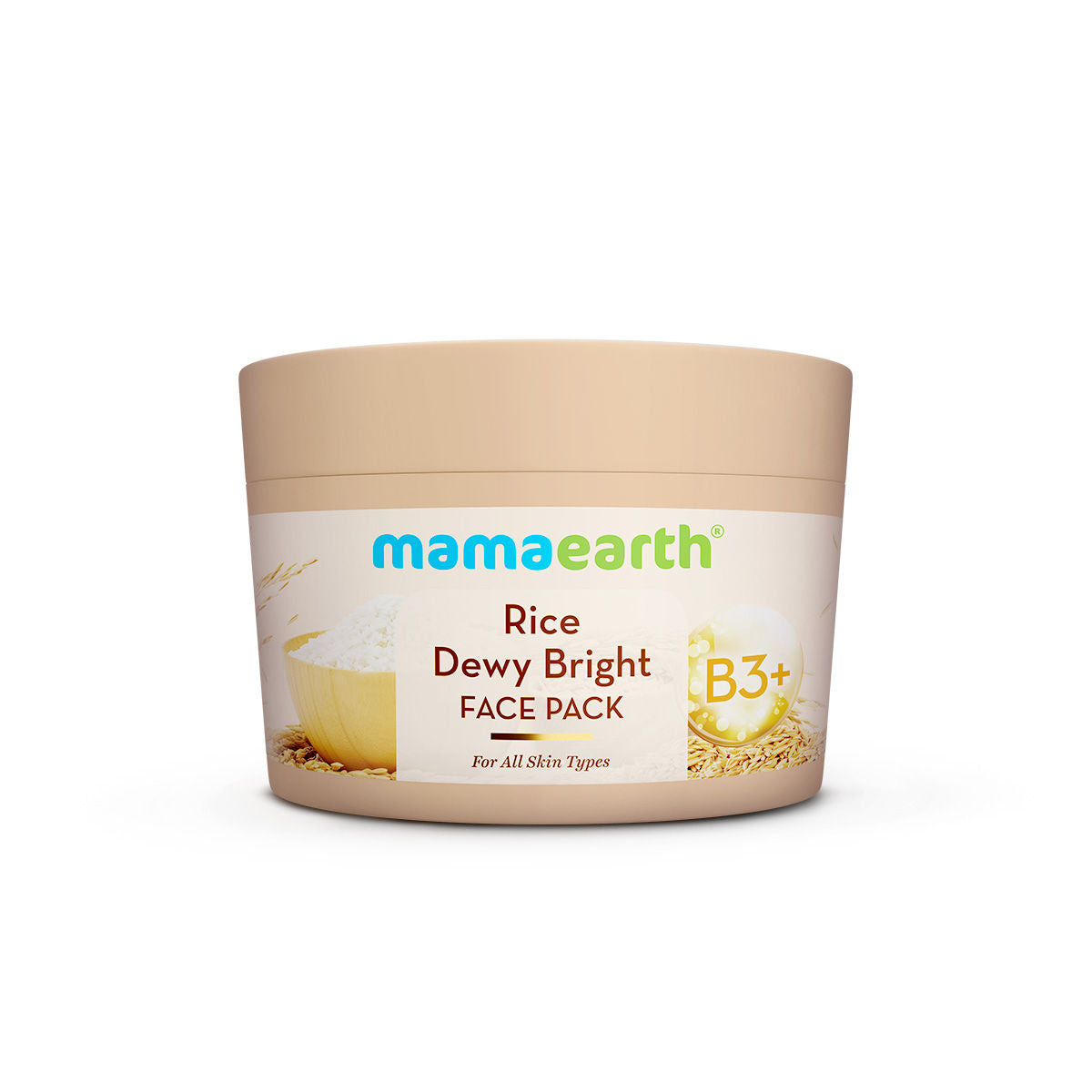Mamaearth Rice Dewy Bright Face Pack Glass Skin Glow with Rice Water & Niacinamide