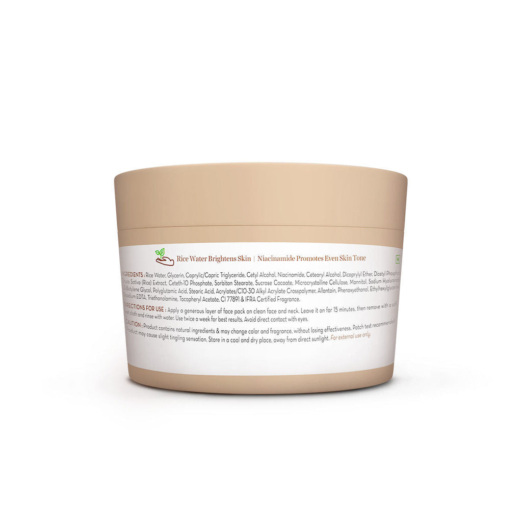 Mamaearth Rice Dewy Bright Face Pack Glass Skin Glow with Rice Water & Niacinamide